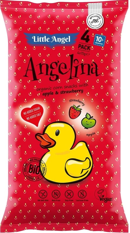 Little Angel Angelina BIO Crisps apple and strawberry 4x15g