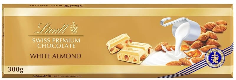 Lindt Chocolate Gold Tablet Swiss White with Almonds