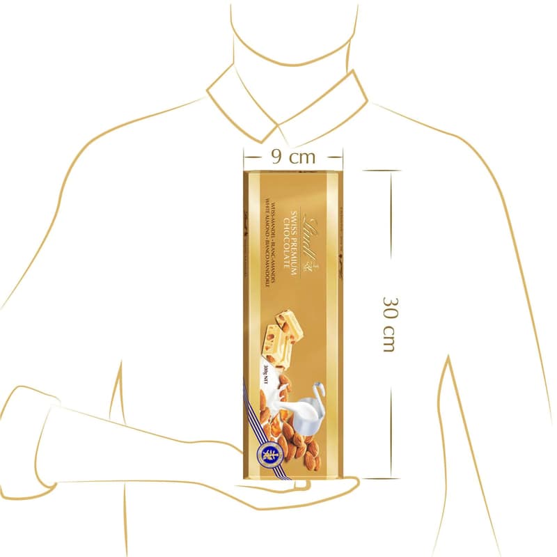 Lindt Chocolate Gold Tablet Swiss White with Almonds