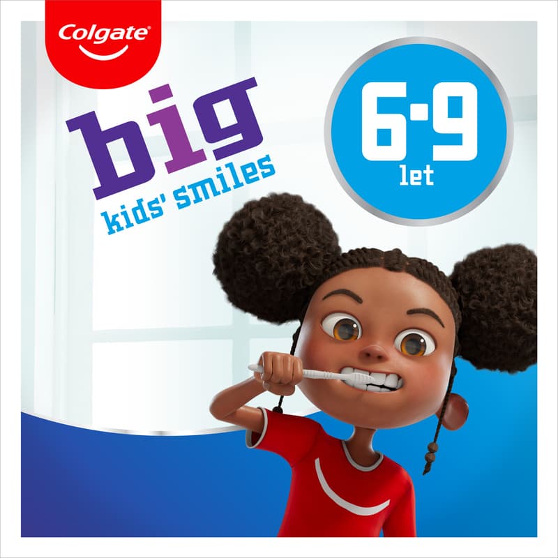 Colgate Big Kids Smiles dětský zubní kartáček pro děti 6–9 let