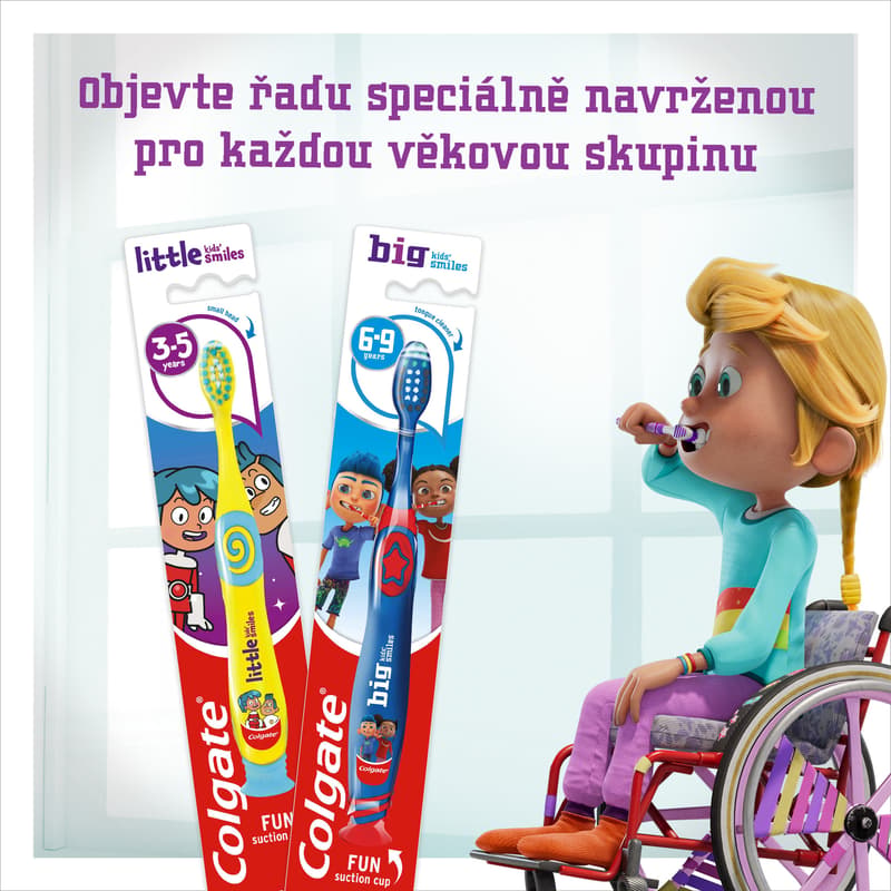 Colgate Big Kids Smiles dětský zubní kartáček pro děti 6–9 let