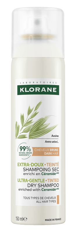 KLORANE Suchý šampon oves-tmavé vlasy 150ml