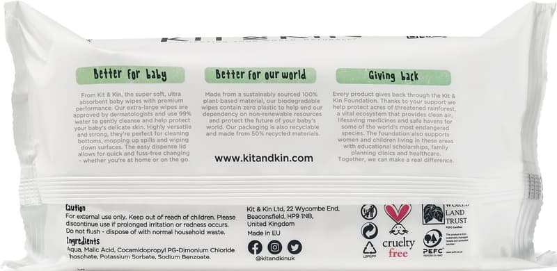 Kit & Kin baby wipes (60 pack) 