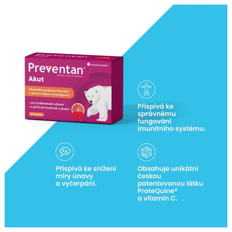 Preventan Akut with cranberry and grapefruit flavor tbl.30