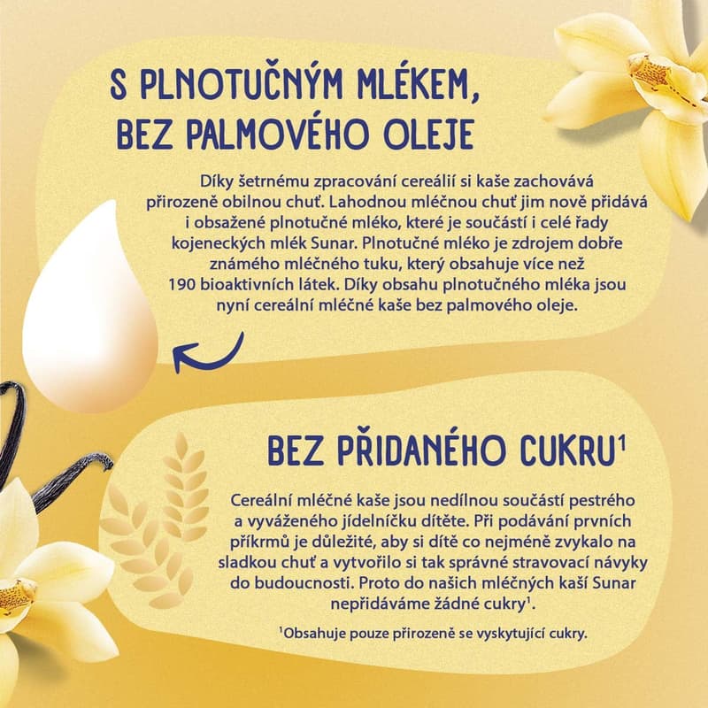 Sunar Mléčná krupicová kaše na dobrou noc vanilková