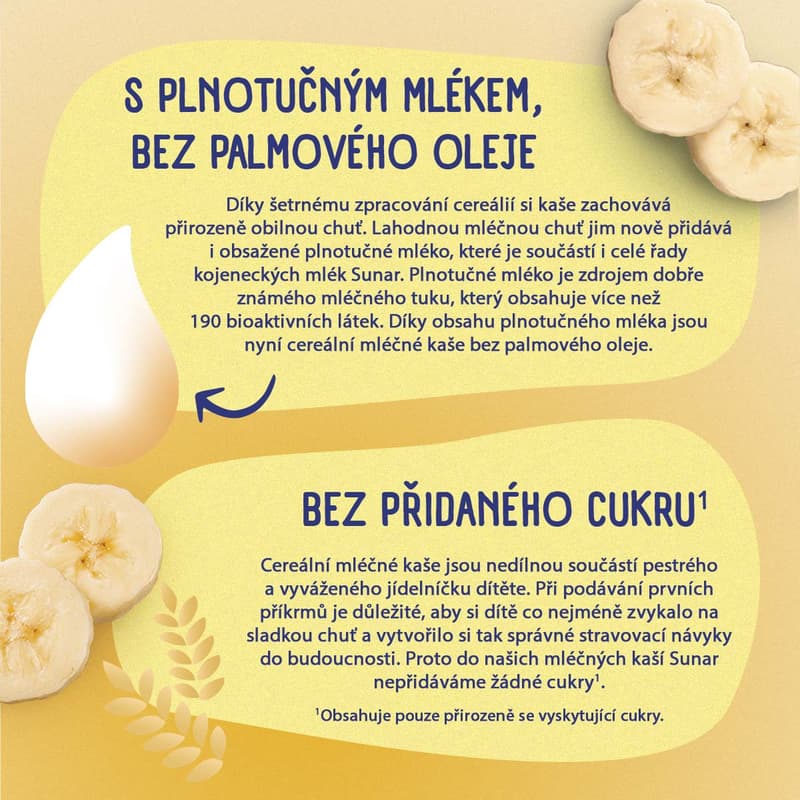 Sunar Mléčná rýžová kaše na dobrou noc banánová