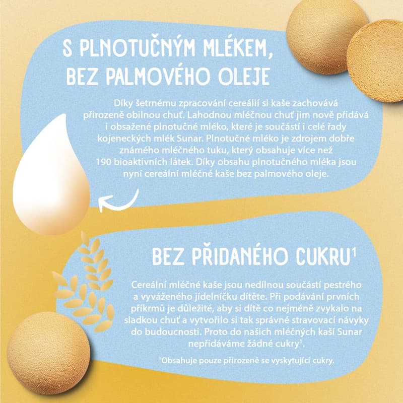 Sunar Mléčná kaše s 8 cereáliemi na dobrou noc piškotová