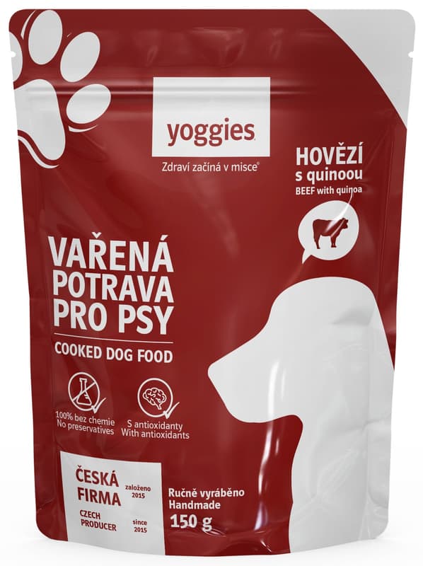 Yoggies Cooked dog food - beef with quinoa and joint nutrition