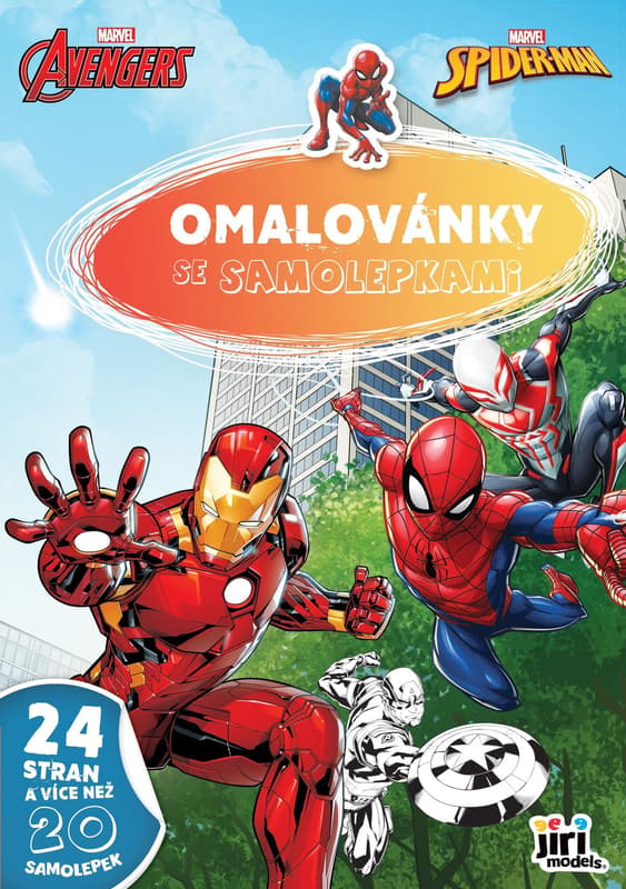 Jiri Models A4 coloring pages with Marvel stickers