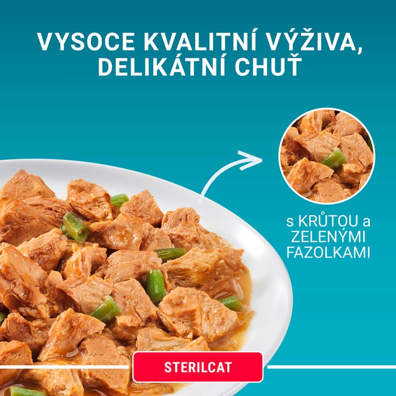 Purina ONE Sterilised kapsičky pro kočky hovězí, kuře, losos, krůta ve šťávě 40×85 g