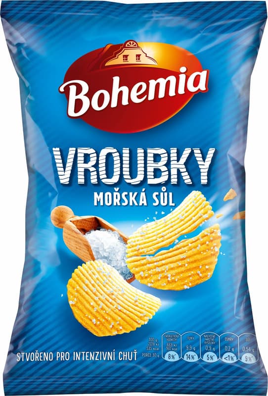 Bohemia crinkled chips with sea salt