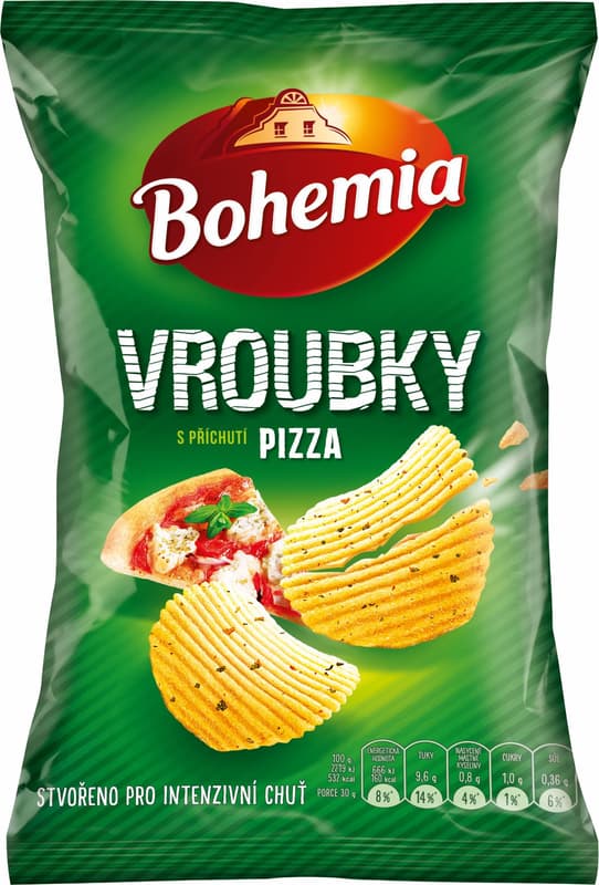 Bohemia crinkled chips with pizza flavor