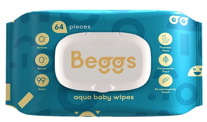 Beggs flushable wet wipes (64 pcs)
