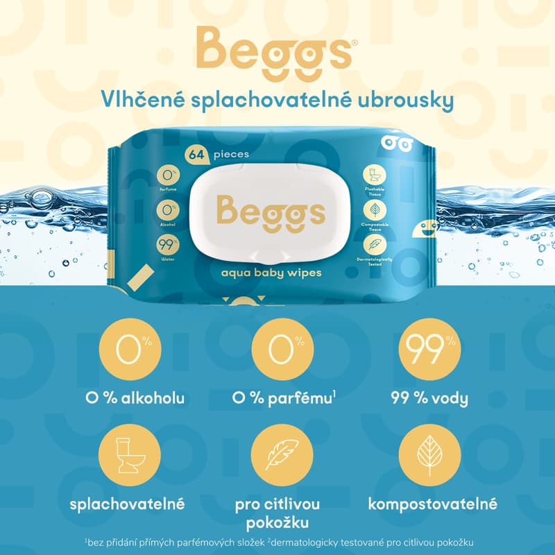 Beggs flushable wet wipes (64 pcs)
