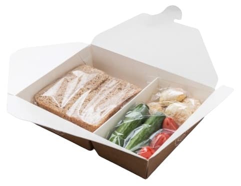 Snack with salami, cheese, biscuits and vegetables