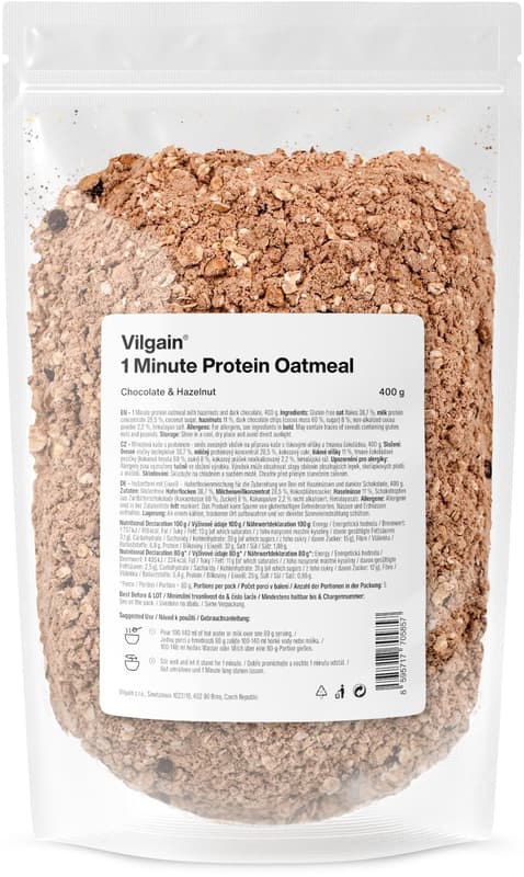 Vilgain 1 Minute Protein Oatmeal chocolate and hazelnut