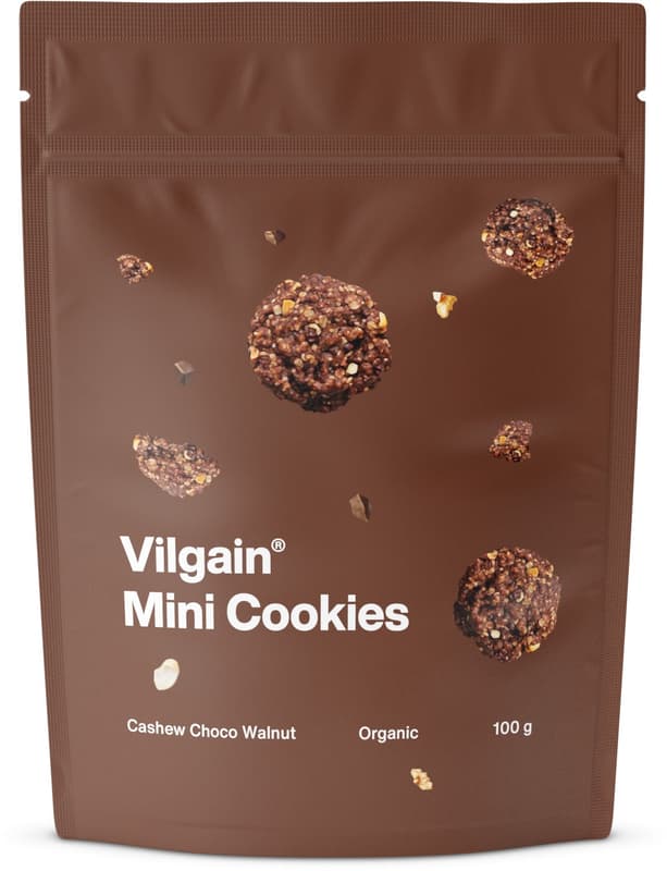 Vilgain Organic Mini Cookies  cashews, chocolate and walnuts 