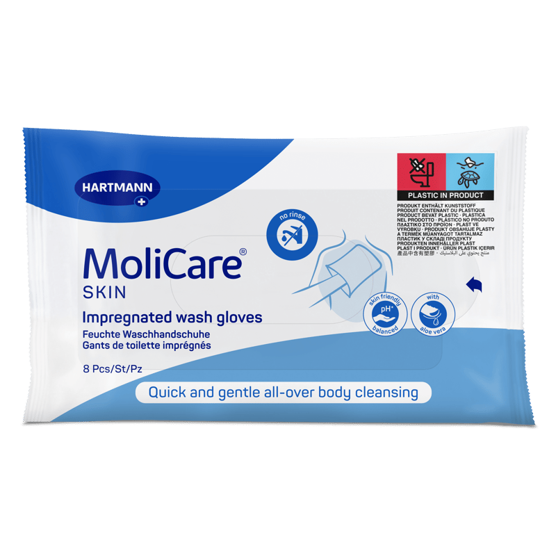 MoliCare Skin Napuštěné mycí žínky 8ks