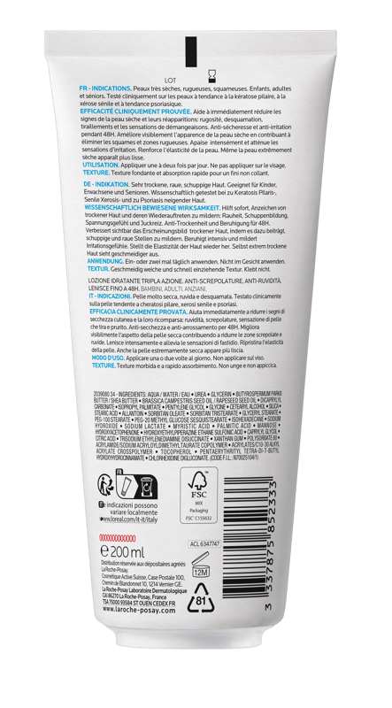 LA ROCHE-POSAY LIPIKAR 10%Urea tělové mléko 200ml