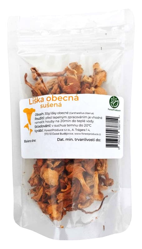 Chanterelles dried, package