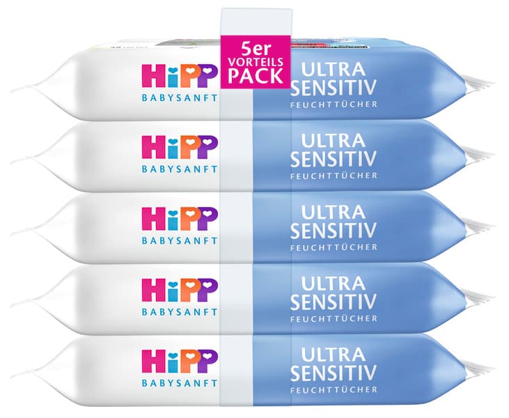 HiPP Babysanft Čisticí vlhčené ubrousky Ultra Sensitive 5×48 ks
