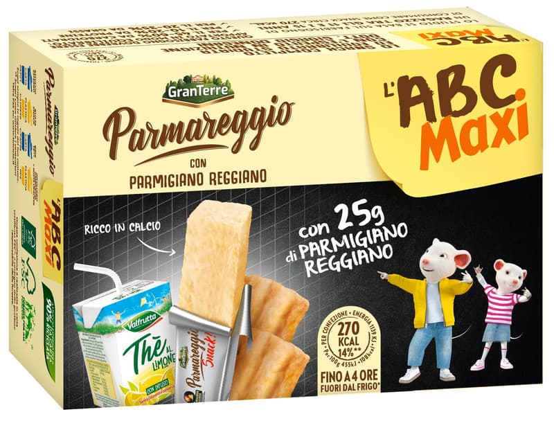 Parmareggio L'ABC Maxi Snack Parmazán, citrónový čaj a krekry