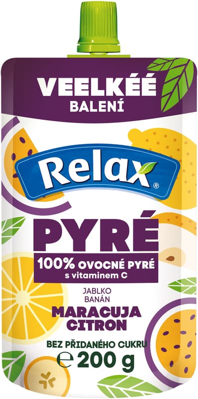 Relax Pyré 100% jablko, banán, maracuja a citron