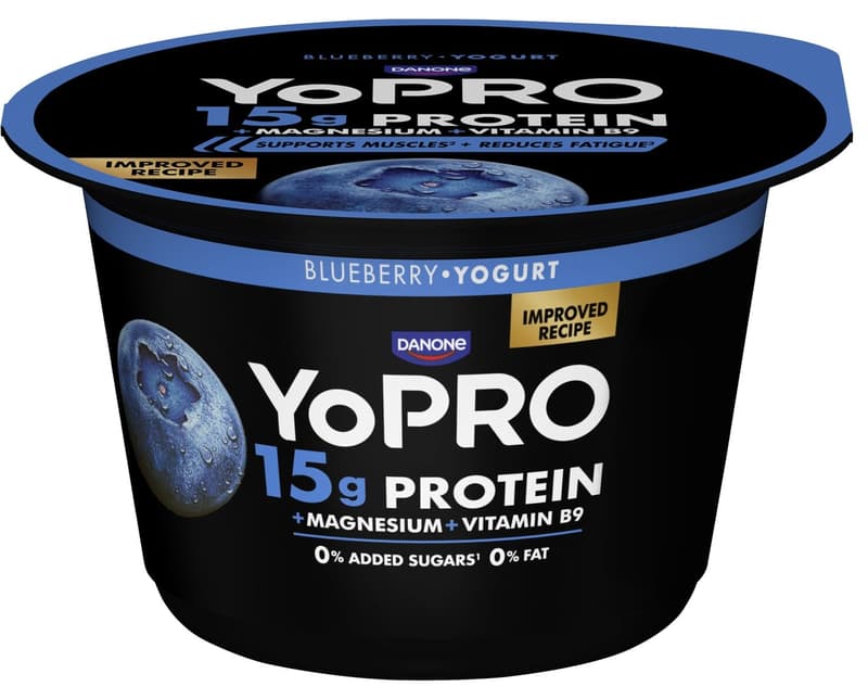 Danone YoPro defatted fermented product Blueberry high protein