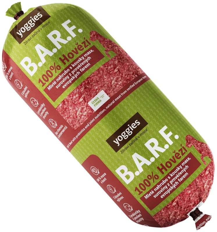 Yoggies B.A.R.F. 100% beef with probiotics and joint nutrition