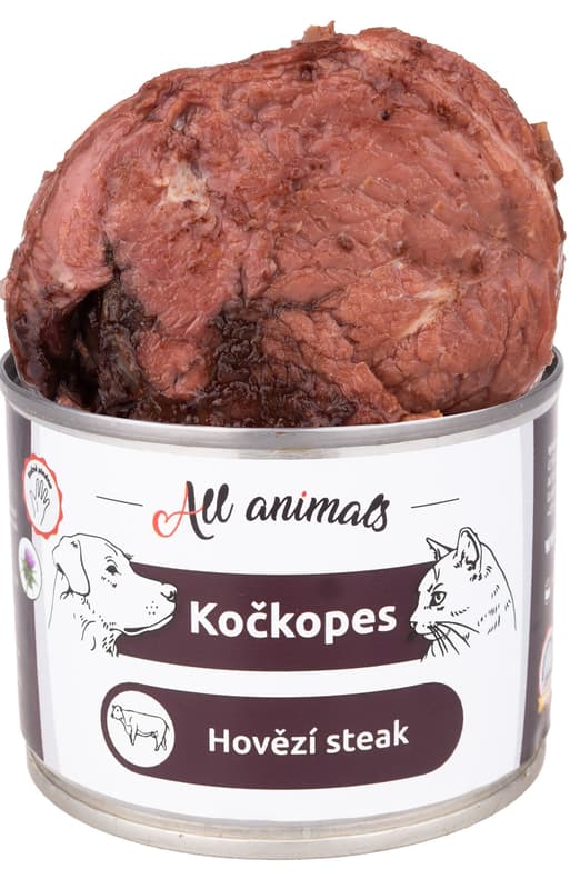 All Animals Kočkopes hovězí steak konzerva