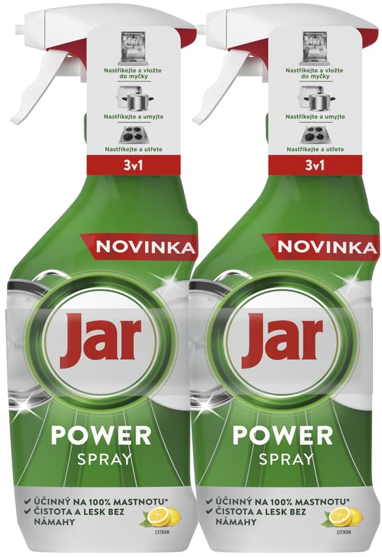 Jar Power Spray, 3in1, Multi-usage For Dishes & Kitchen 2 X, Lemon Scent, 500ml