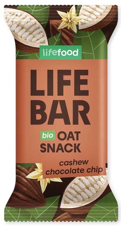 Lifebar Oat Snack with BIO chocolate and cashew pieces