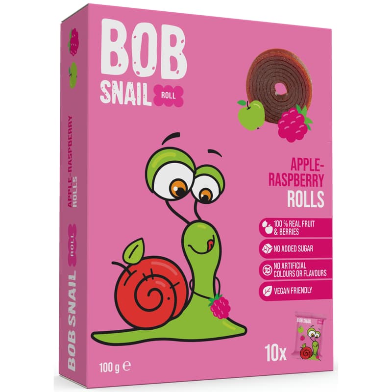 Snail BOB apple-raspberry fruit rolls