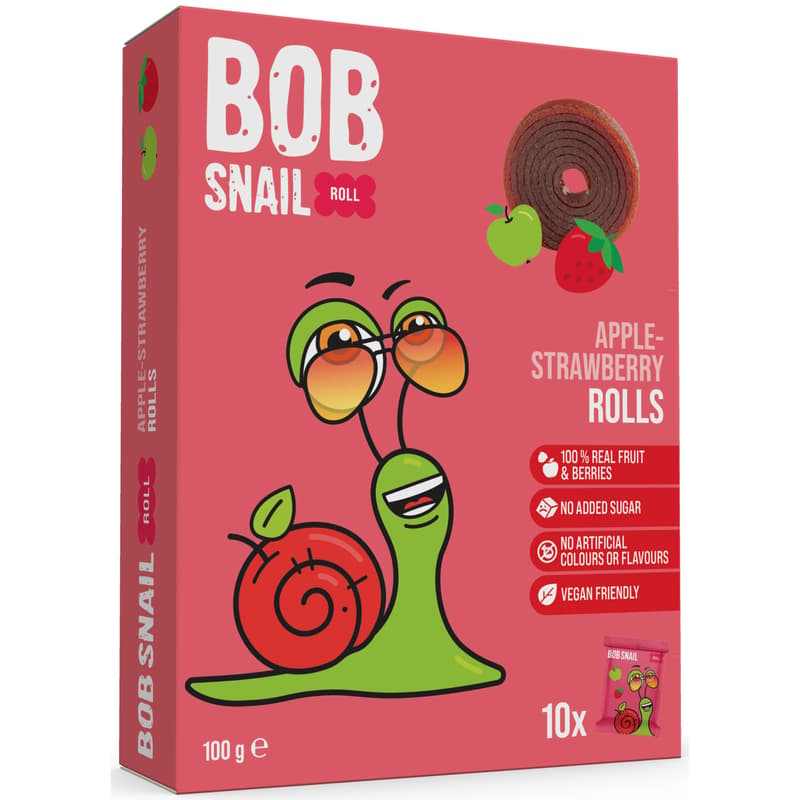 Snail BOB apple-strawberry fruit rolls