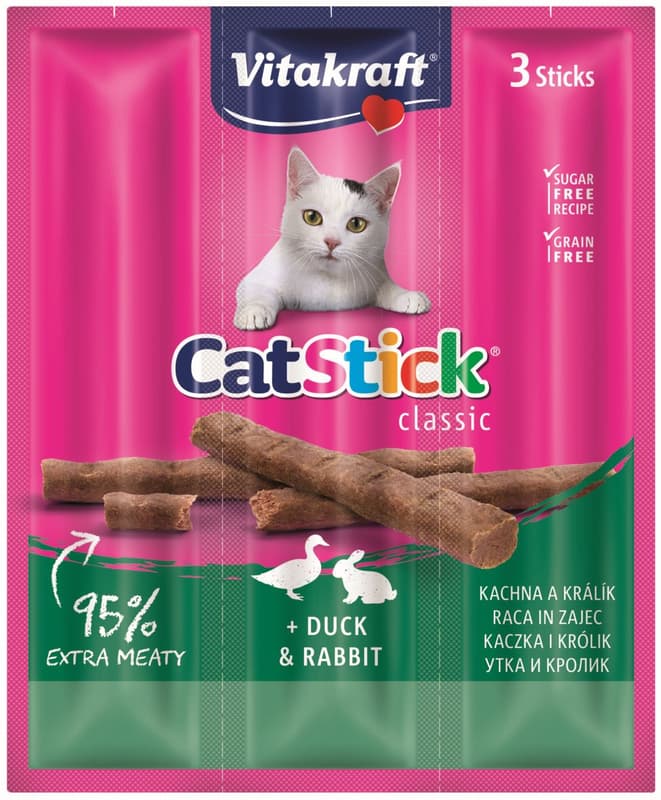 Vitakraft Cat Stick Mini Meat stick with rabbit and duck treat for cats