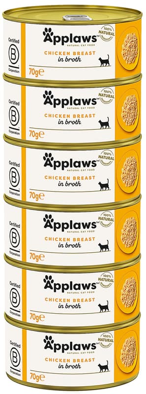 Applaws Canned food for cats with chicken breast, 6×70 g
