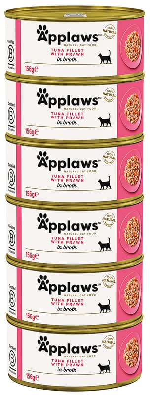 Applaws Cat konzerva tuňák s krevetami (6×156 g)