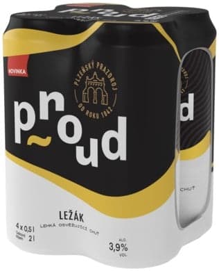 Proud ležák 4×0,5 l plech