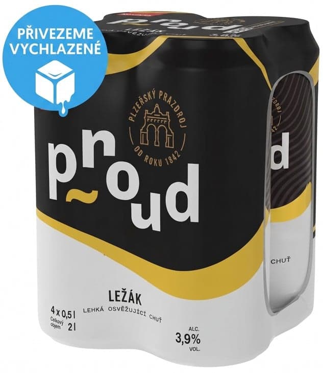 Proud ležák 4×0,5 l plech