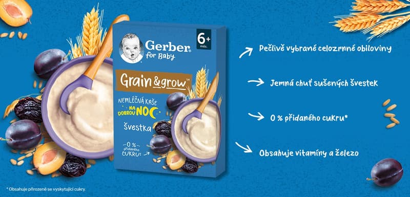 GERBER Non-dairy porridge wheat-oat plum
