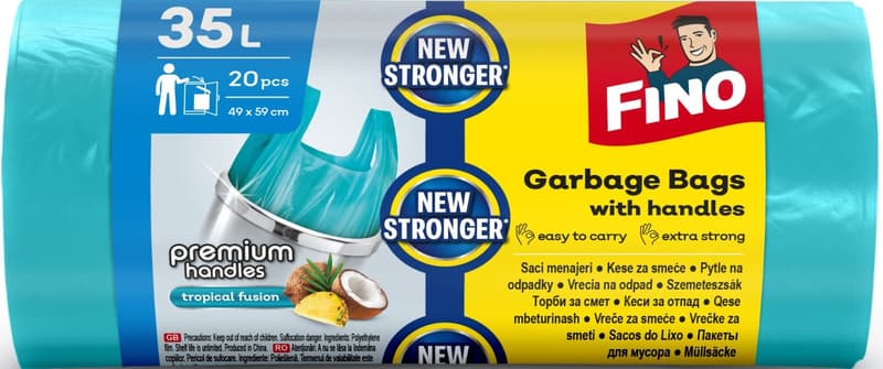Fino Premium Handles tropical fruit bin bags 35 l