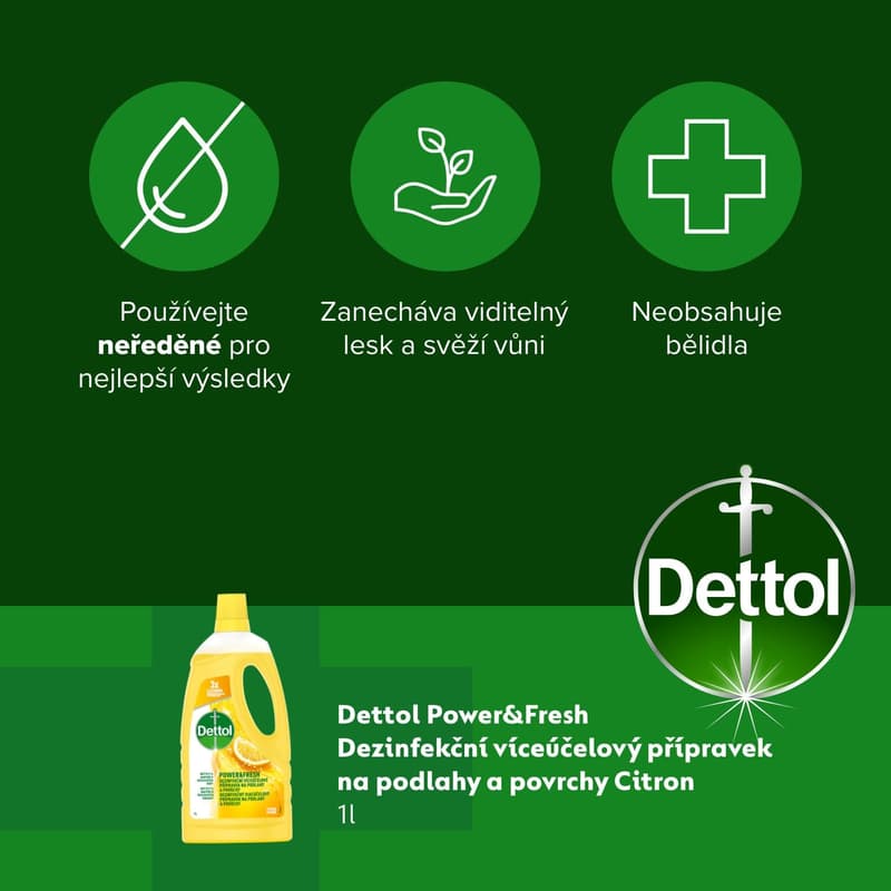 Dettol Power and Fresh Floor Cleaner Lemon 