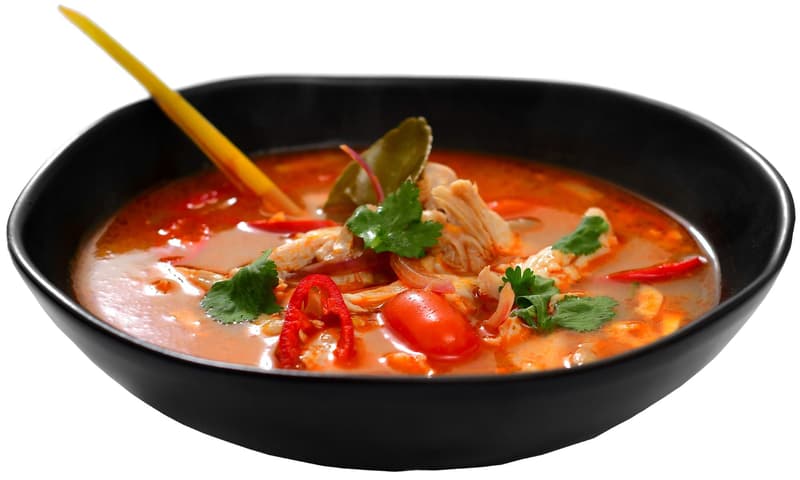 Tom yum soup with chicken