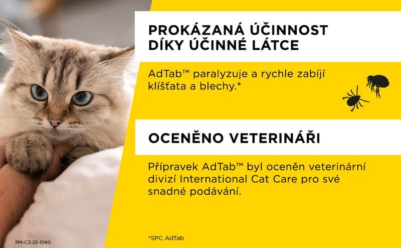 AdTab 12mg žvýkací tablety pro kočky 0.5-2kg 1ks