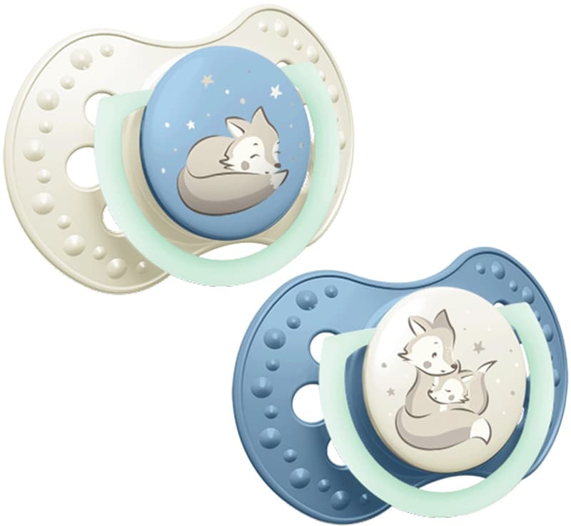 LOVI Silicone Dynamic Soother 18m+ 2 pcs Night&Day Boy