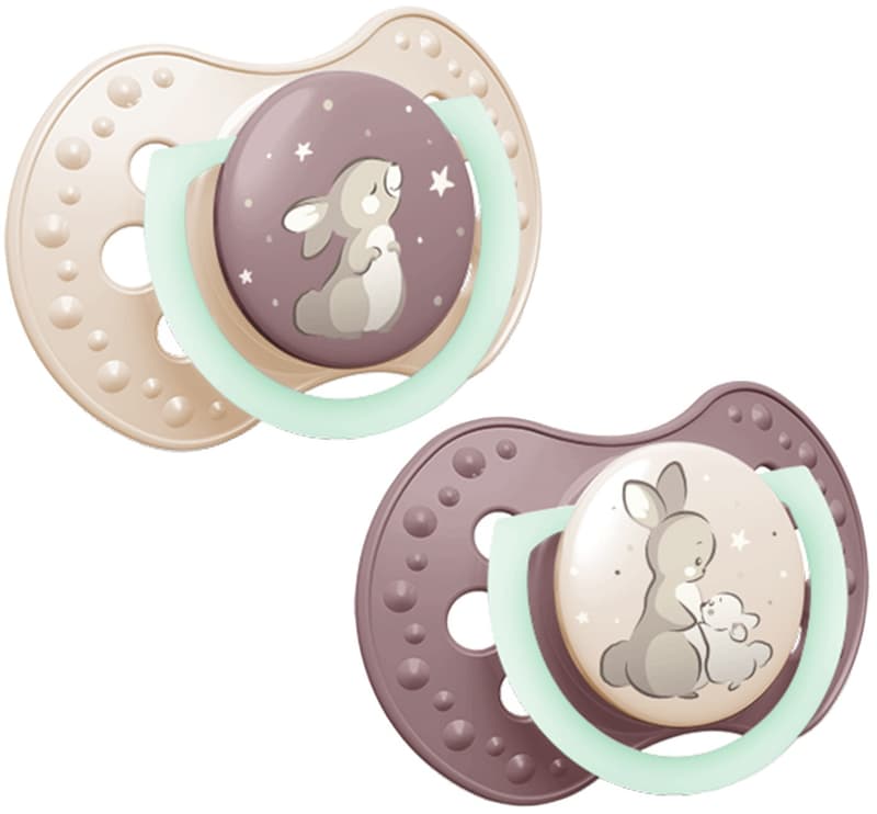 LOVI Silicone Dynamic Soother 18m+ 2 pcs Night&Day Girl