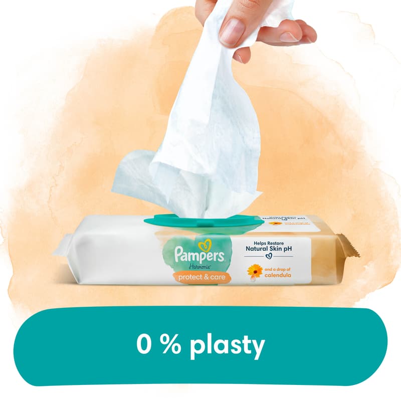 Pampers Harmonie Protect & Care Baby Wipes 4 Packs = 176 Wipes