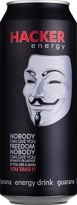 Hacker Energy drink plech