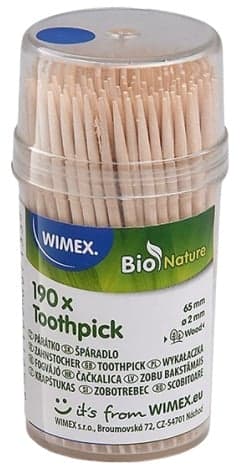 Wimex Round toothpicks in a barrel