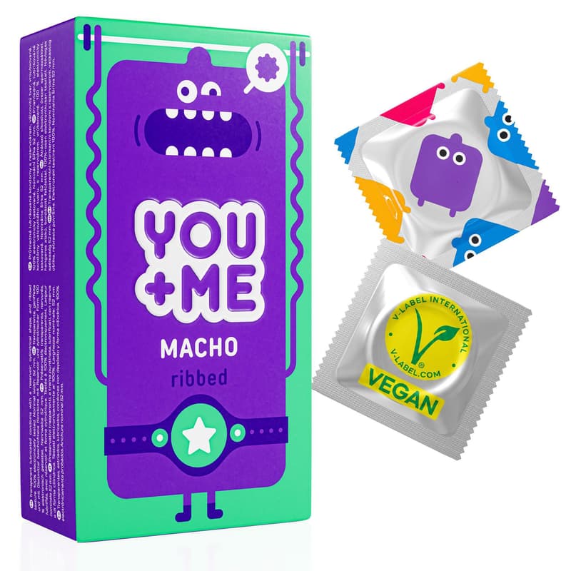 You+Me Macho Vegan kondomy se stimulujícími vroubky